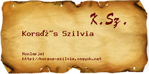 Korsós Szilvia névjegykártya