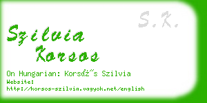 szilvia korsos business card