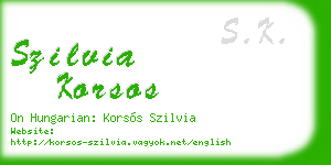 szilvia korsos business card